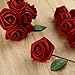 Febou Artificial Flowers, 100pcs Real Touch Artificial Foam Roses Decoration DIY for Wedding Bridesmaid Bridal Bouquets Centerpieces, Party Decoration, Home Display (Concise Type, Dark Red)