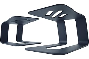 Soundrise PRO5 Studio Monitor Stands - Pair, Black, Desktop/Table, Heavy Duty, for Bookshelf Speakers, Sonos Play Five, Yamaha HS5 - Decouples, Dampens Vibration - Made in USA