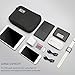 Electronics Organizer, Jelly Comb Electronic Accessories Cable Organizer Bag Waterproof Travel Cable Storage Bag for Charging Cable, Cellphone, Mini Tablet (Up to 7.9'') and More (All Black)