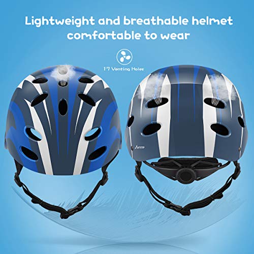 MOVTOTOP Kids Helmet and Knee Pad Set，Skateboard Helmet and Knee Pads