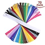 KINGSO 70 pcs Nylon Coil Zippers DIY Tailor Sewer Craft Accessories 12 inch Seeing Craft Tools 20 Color