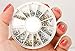 enForten 500Pcs 1.2mm/2mm/3mm Mini Gold And Silver Round Stud Rhinestone Nail Art Decoration w/box