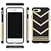 Mothca 2 in 1 Classic Sporty [Anti-Slip] Case Rugged Bumper [Shock-Absorption] Case Slim Non-Gap Fit for iPhone 7 Plus Only (Gold Black)
