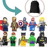 MadeinUSA 10 Mini Super Heroes Avengers Figures | Bonus Draw String Bag Included