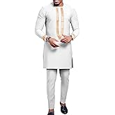 private afripride African Clothing for Men Full Sleeve Embroidery Shirts and Pants 2 Pieces Outfits Plus Size African Suit