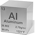 Aluminum 1.5" Metal Density Cube - 99.9% Pure Element for Chemistry - Educational Scientific Chemistry Elemental Specimen