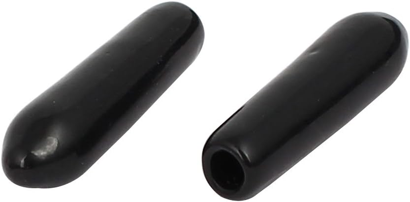 sourcing map 2mm Inner Dia Rubber Hose End Cap Screw Thread Protector Cover Black 100pcs - Image 3