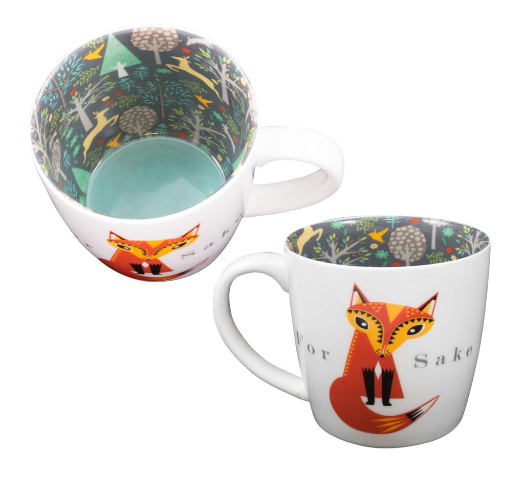 Two Up Two Down Mug ~ Ceramic Tea/Coffee ~ Inside Out Mug - for 'Fox' Sake