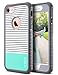 ULAK iPhone 8 & 7 Case, Shock-Absorbing Flexible Durability TPU Bumper Case, Durable Anti-Slip, Front and Back Hard PC Defensive Protection Cover for Apple iPhone 7 4.7 inch,Mint Stripes Minimal