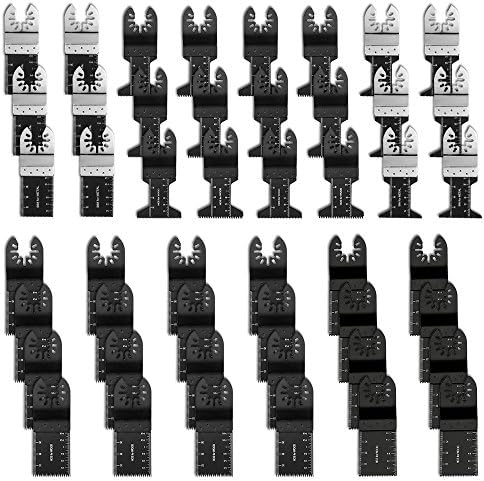 Hotbestus 50 Pack Professional Bi-Metal/Wood/Nail Universal Quick Release Oscillating Saw Blades, Fits Fein Multimaster, Porter Rockwell Cable ,Black &amp; Decker ,Bosch Craftsman and more