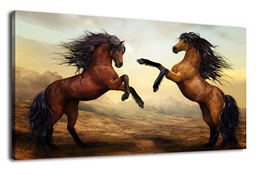 arteWOODS Canvas Wall Art Horses Fighting Picture Large Canvas Artwork
Horse Wall Art for Home Office Decoration Framed Ready to Hang 20" x 40"