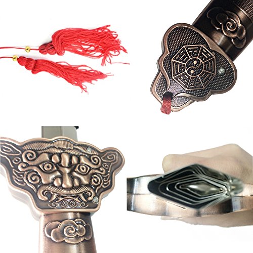 KierHunter Retractable Sword, Tai Chi Kung Fu Martial Arts Magic Sword for Exercises Performance Halloween (Bronze, Heavy)