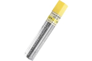 Pentel Super Hi-Polymer Lead Refill (0.9mm), Thick, HB, Pack of 3, 45 Pieces of Lead (L509BP3HB-K6)
