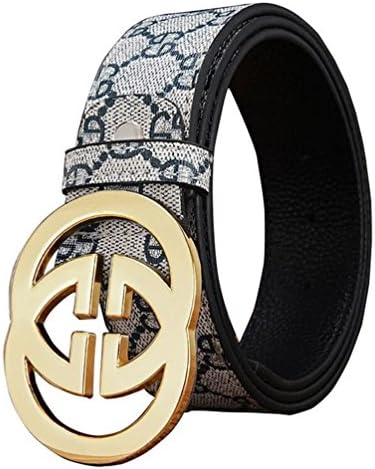 DUKAGE Monogram Leather Belt for Mens and Womens(110-130cm)