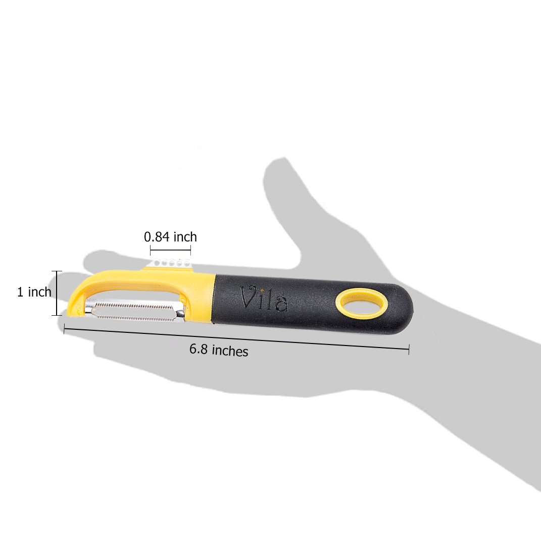 Swivel Peeler by Vila: Multifunctional Single Tool: Efficiently Peels, Scrapes & Skins Vegetables & Fruits: Unique Edge Technology-Comfortable Grip