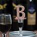 Miicol Prosecco Stopper - Personalised Champagne Stopper in Rose Gold - Wine Lovers Gift, Monogram Gift - Letter B