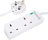 PRO ELEC PELB1951 2 Gang Surge Protected Extension Lead White 10m view 6