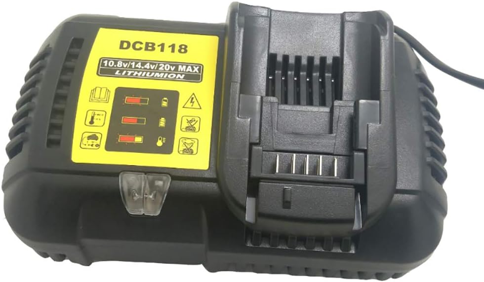 For Dewalt DCB102 replace the12V-20V Li-ion battery charger DCB107/DCB118/DCB101/DCB115/DCB112, compatible with DCB203/ DCB204/ DCB120 etc. (DCB118)