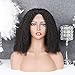 Sailk Hair 13x6 Lace Front Wigs Kinky Curly Human hair wigs Remy Hair Wigs Brazilian with Baby Hair Pre Plucked Bleached Knots(8 inch with 150% density)