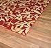 NEW Bamboo Red Floral Design Rubber backed non-slip Area Rug Carpet 3x5
