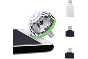 YTUOMZI USB Party Lights Mini Disco Ball,Led Small Magic Ball Sound Control DJ Stage Light Colorful Strobe RGB Lamp for Christmas/Brithday/Wedding/Club/Karaoke Decorations,Suitable for Mobile Phones (1 pc)