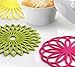 ME.FAN Silicone Trivet Mat - Kitchen Hot Pads for Pots & Dish - Insulated Teapot Trivet - Flexible, Durable, Non-Slip Large Coasters 3 Set Grass Green