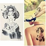 Japan Geisha Temporary Tattoo Body Art Stickers Arm Leg Removable Waterproof by Abcstore99
