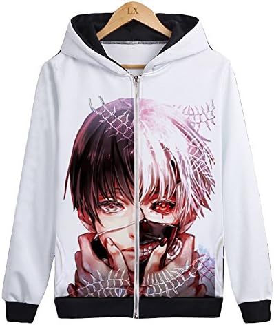 Anime Tokyo Ghoul Pullover Hoodie Sweatshirt Shirt Tops Coat Outwear (US M=Asia XL, C)