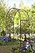 Plow & Hearth Metal Garden Arbor with Tree of Life Design, Made of 100% Steel, Black and Burnished-Bronze Finish