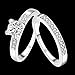 [Eternity Love] Women's Pretty 18K White Gold Plated Solitaire CZ Crystal Engagement Rings Set Best Promise Rings for Her Anniversary Wedding Bands TIVANI Collection Jewelry Rings