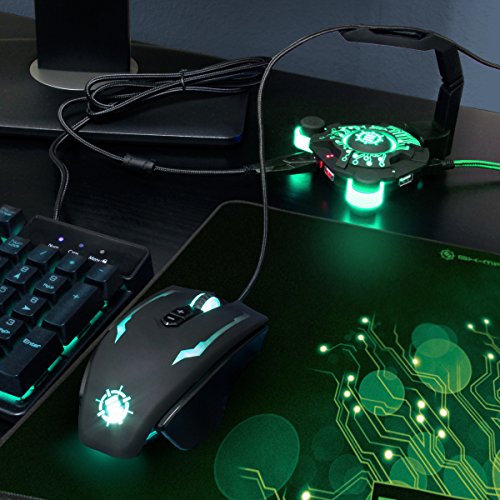 image for Gaming Mouse Bungee Cord Holder by ENHANCE - GX-B1 Active 4-Port USB H