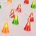 LANGRIA Multi-Color Bells String Lights Battery Powered 20 LEDs, 7.22FT/2.2M for Indoor Use, Wedding, Holiday, Festival, Party Decoration, Transparent Orange, Red, Green