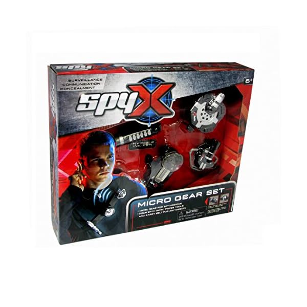 SpyX Micro Gear Set 4 MustHave Spy Tools Attached to an Adjustable