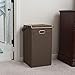 Household Essentials 5612 Collapsible Single Laundry Hamper with Magnetic Lid, Brown Coffee