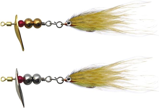 Amazon 渓流トラウトルアー インラインスピナー ストリーマーフライ 3g スピナートレーラー Type 1 シルバー ゴールド コンプリート2個セット Upper Stream ルアー