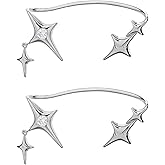 HEYXI Fashion Star Clip Earrings Ear Cuff for Non-Pierced Ears Statement Cartilage Jewelry Rhinestone Earcuffs Wrap Earrings