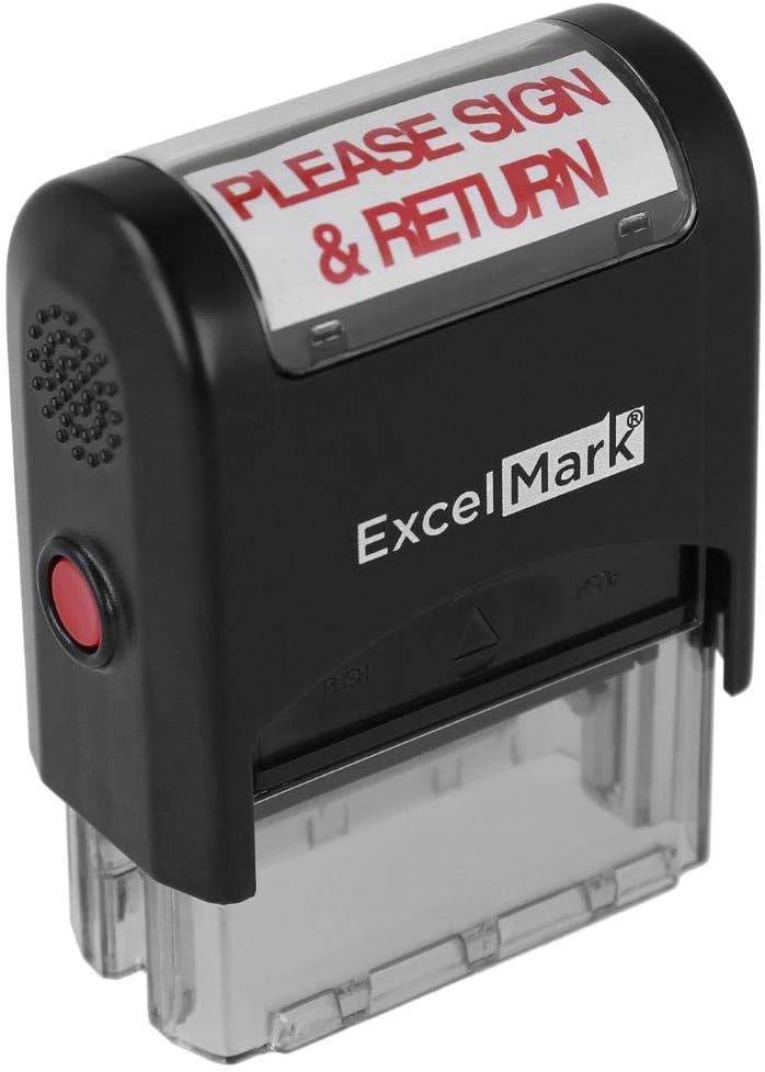 Amazon Com Please Sign And Return Self Inking Rubber Stamp Red Ink Business Stamps Office Products