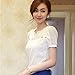 Toraway Blouses, Women Lace Summer Shirt V Neck Doll Chiffon Blouse Tops (XX-Large) White