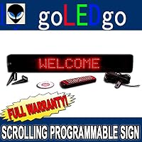 goLEDgo Ultra Red Programmable Scrolling LED Message Sign (Size: 4"H x 26"L x 1"D)