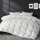SAPHREAS Down Feathers Comforter Twin Size, All Season Duvet Insert twin, Luxury Lightweight Bedding Comforters with 8 Corner Loops, White 68x90"