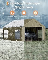 GarveeLife 10x20 Ft Carport, Car Port with 200g PE