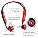 Bone Conduction Headphones, JUHALL Bluetooth V4.2 Earphones Wireless Sports Headset Built-in Mic Sweatproof for iPhone, Android, Other Bluetooth Enabled Devices (Red)