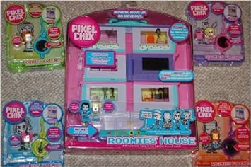 Mattel Complete Set Pixel Chix Roomies House 4 Friends Punk