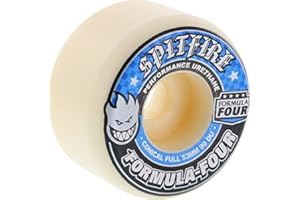 Spitfire Formula 4 99d Conical Full 53mm White W/Blue Skateboard Wheels (Set of 4)