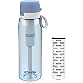 OWIARA Water Bottle with Filter for Drinking, 26 Ounces 3-Stage Water Filter Bottle for Outdoor Travel Camping Moutaining Backpacking Hiking (Sky Blue)