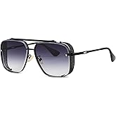 Gtand Fashion Oversized Square Aviator Gradient Sunglasses For Men Vintage Metal Side Shield Steampunk Sun Glasses 64mm