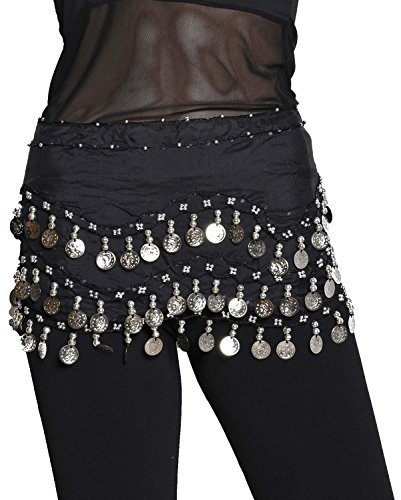 MOMOSTORE 128 Silver Coins Belly Dance Hip Scarf Vogue Style, Gift idea
