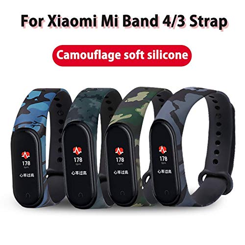 iloft Silicone Camouflage Army Style Band Strap for Xiaomi Mi Band 4 and Mi Band 3(Device Not Included) (Pack of 4)