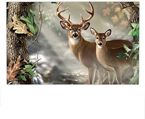 HNMQ 17 X 23 Inches Mat Set, Flannel Non-Slip Bath Mat and Rug for Towel,Cute Deer,Pattern, Bathroom Accessories