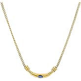 JUN MEIR'S 18K Gold Plated Charm Necklace for Women,Nature Stone Pendant Necklace, Birthday Anniversary Jewelry Gifts for Wife, Mom, Best Friend